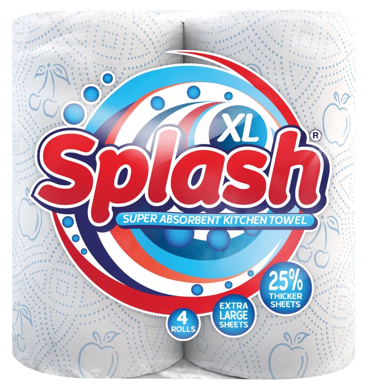 Splash Super Absorbent Kitchen Towel 4pk