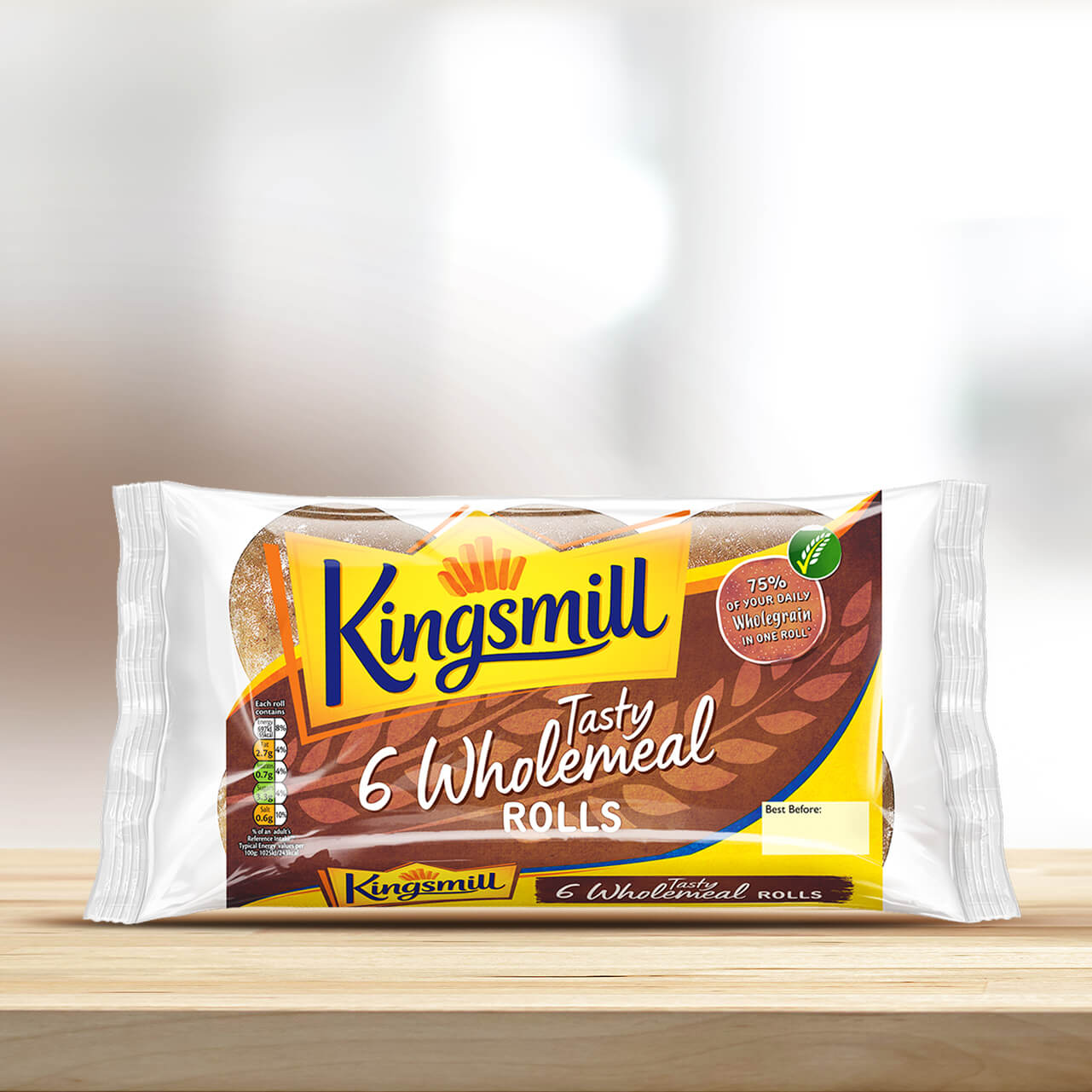 Kingsmill Tasty Wholemeal Rolls 6pk