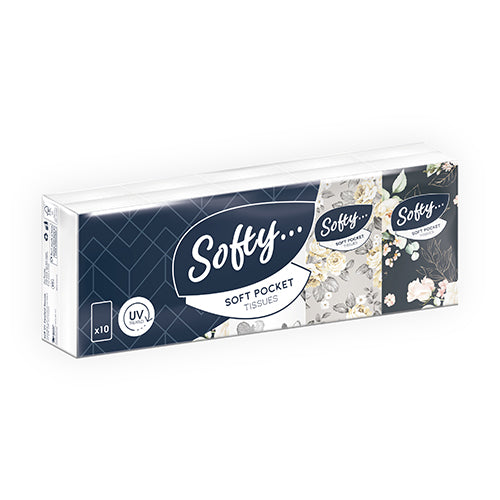 SOFTY - POCKET PACK FACIAL TISSUES 3ply X10