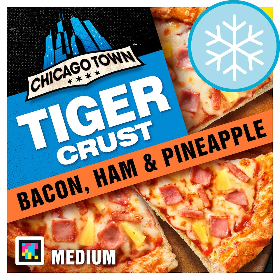 Chicago Town Tiger Crust Bacon Ham And Pineapple Pizza 380g