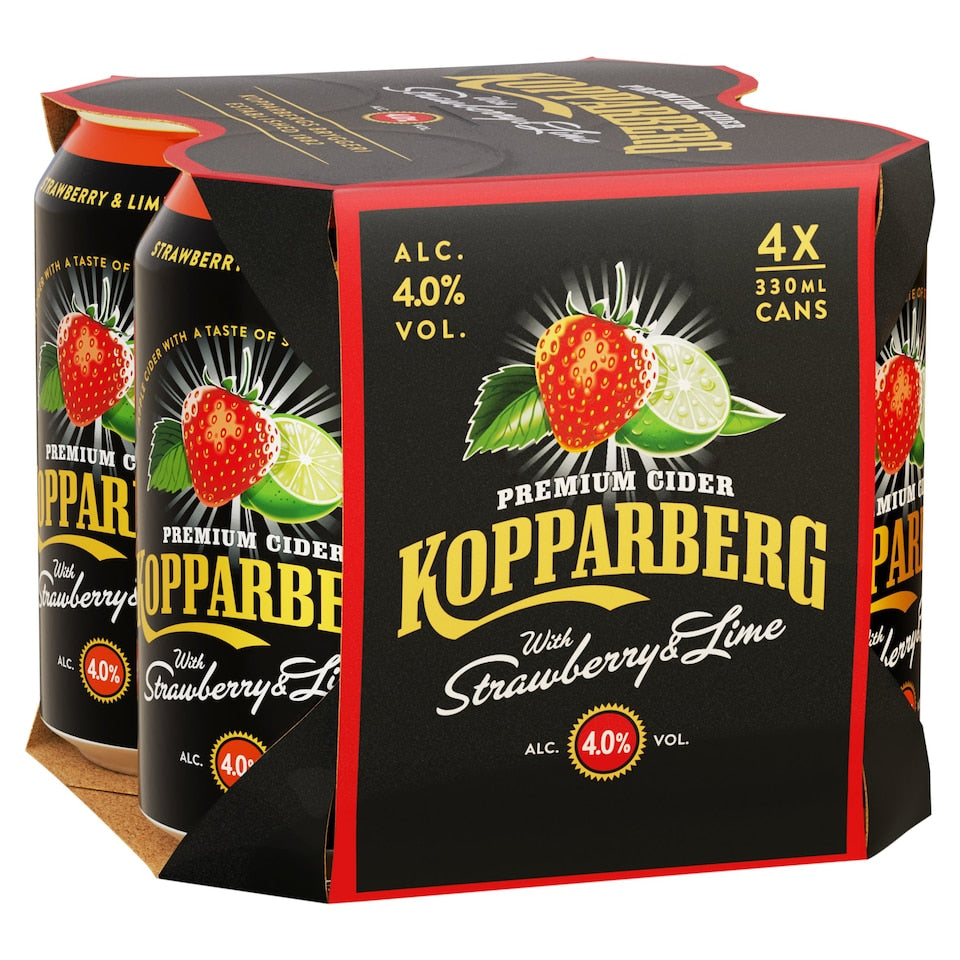 Kopparberg With Strawberry & Lime 4 x 330ml 4%