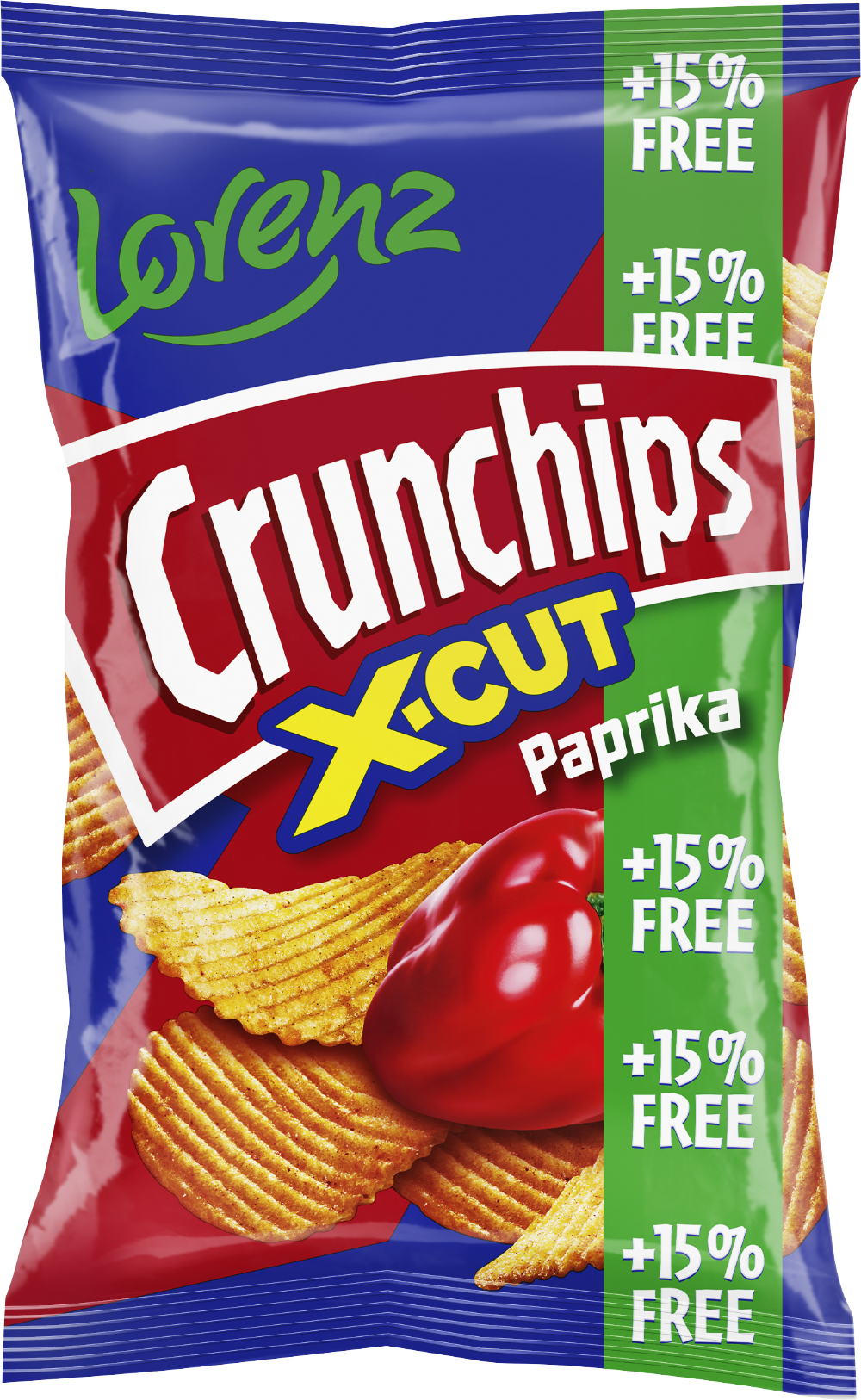 Lorenz Crunchip X Cut Paprika 130g + 15% Free