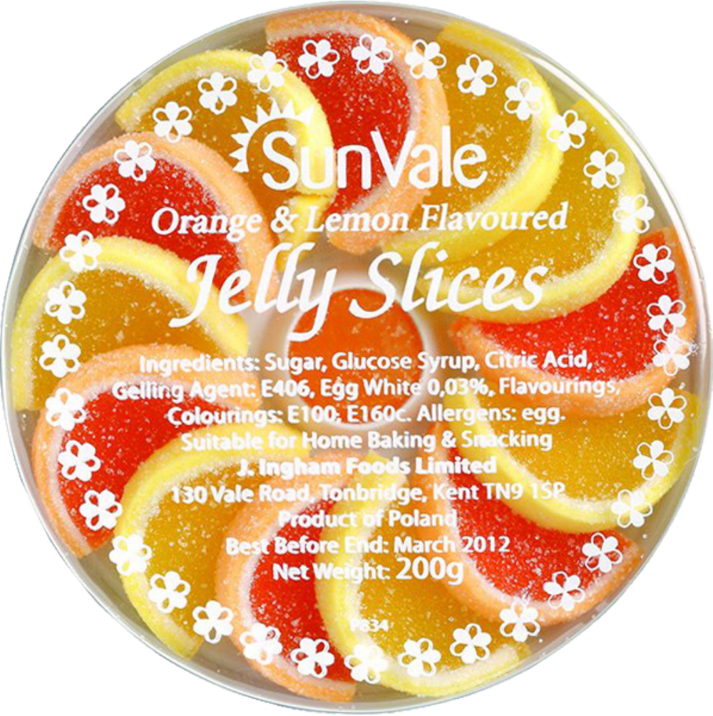 Sunvale Orange & Lemon Flavoured Jelly Slices 200g