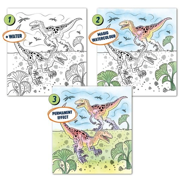 Dino World Watercolouring Book