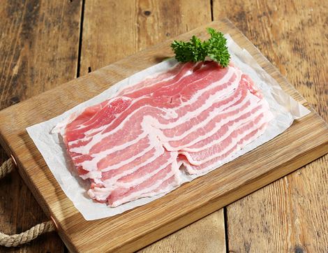 JM Rindless Streaky Unsmoked Bacon (price per kg)