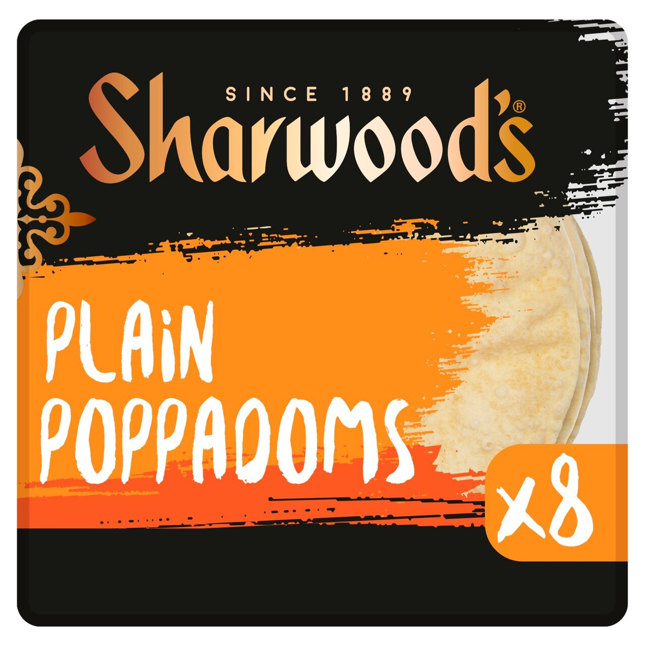 Sharwoods Plain Poppadoms 8pk