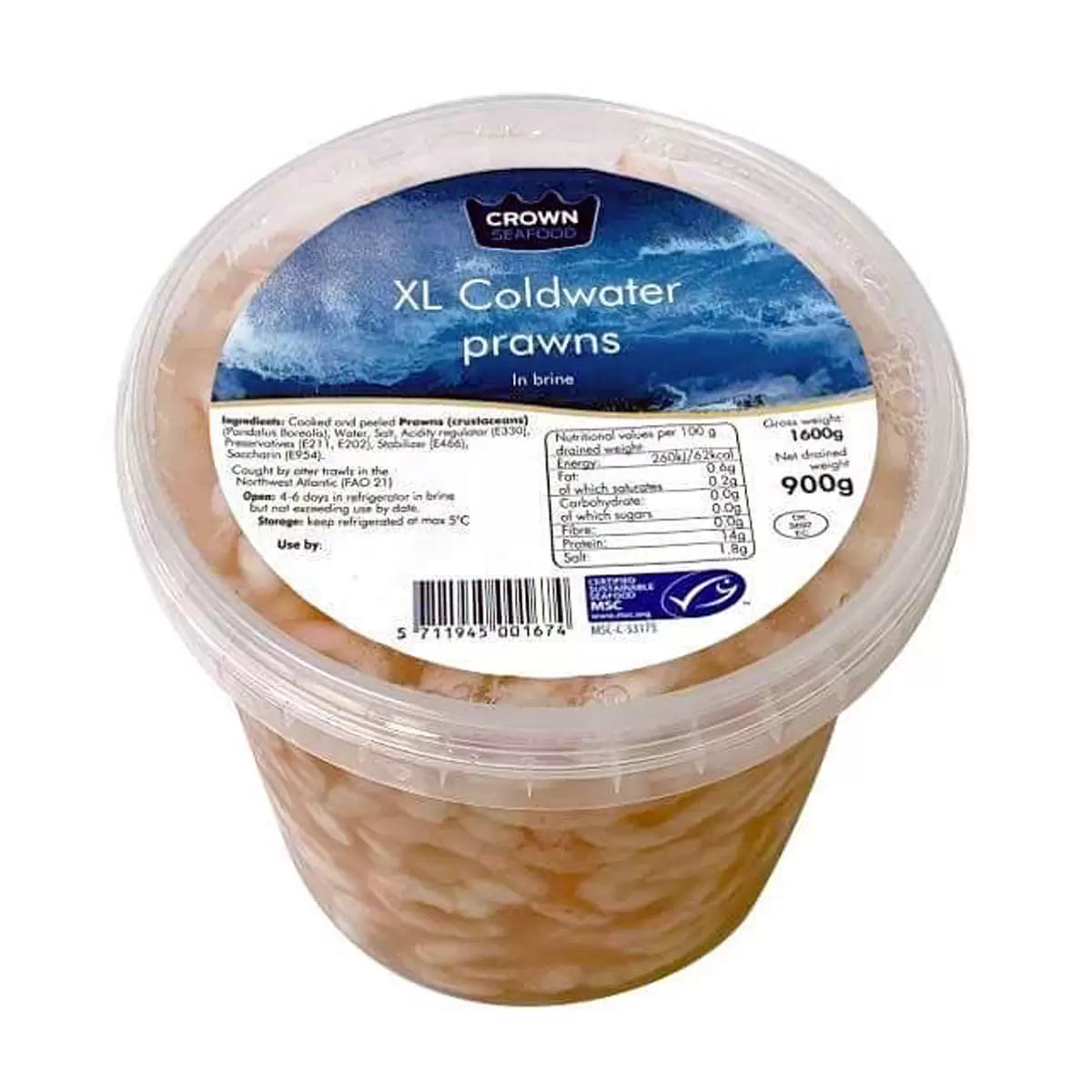 Peeled Prawns (In Brine) 900g/pk