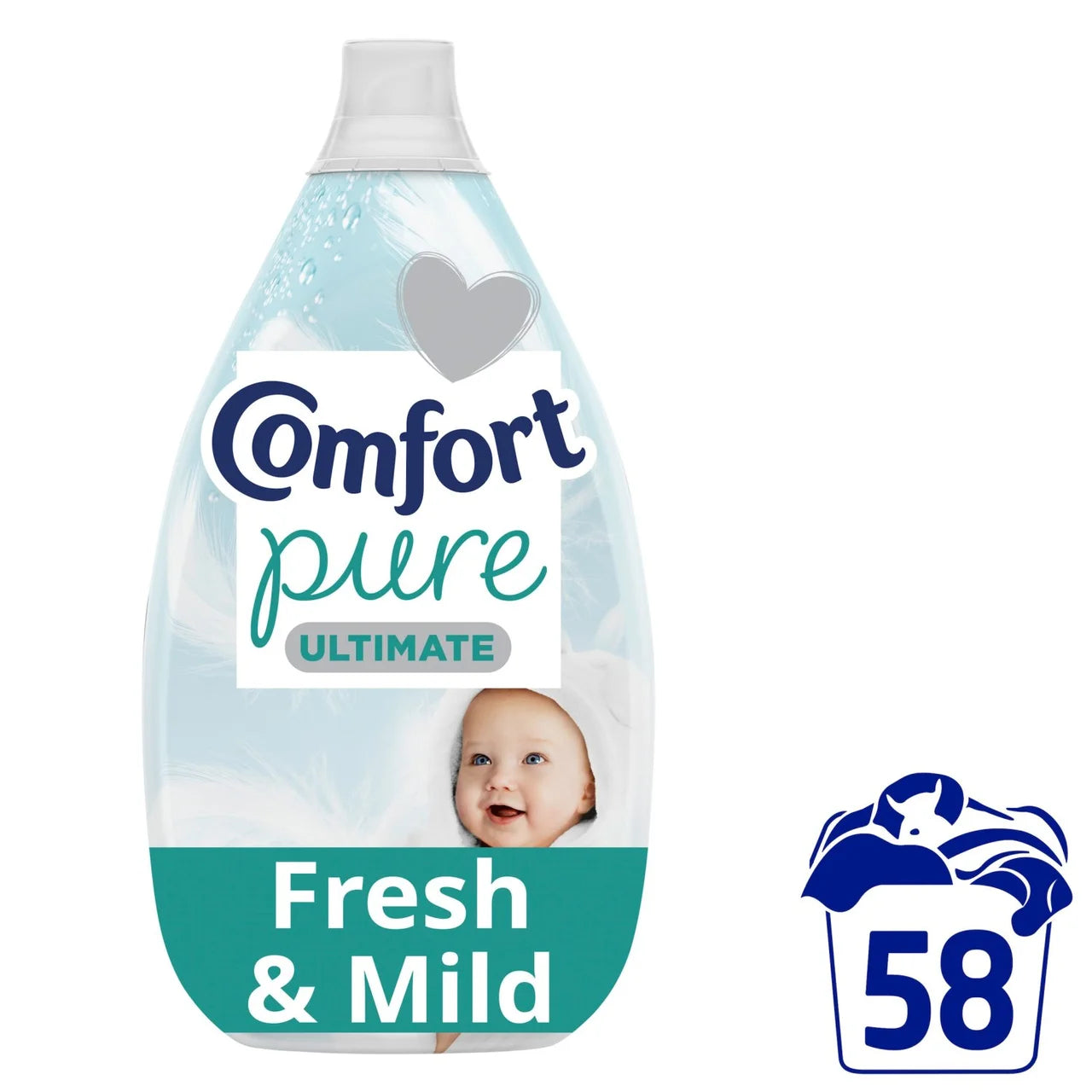 Comfort Ultimate Pure Fabric Conditioner Fresh & Mild 58 Washes 870ml