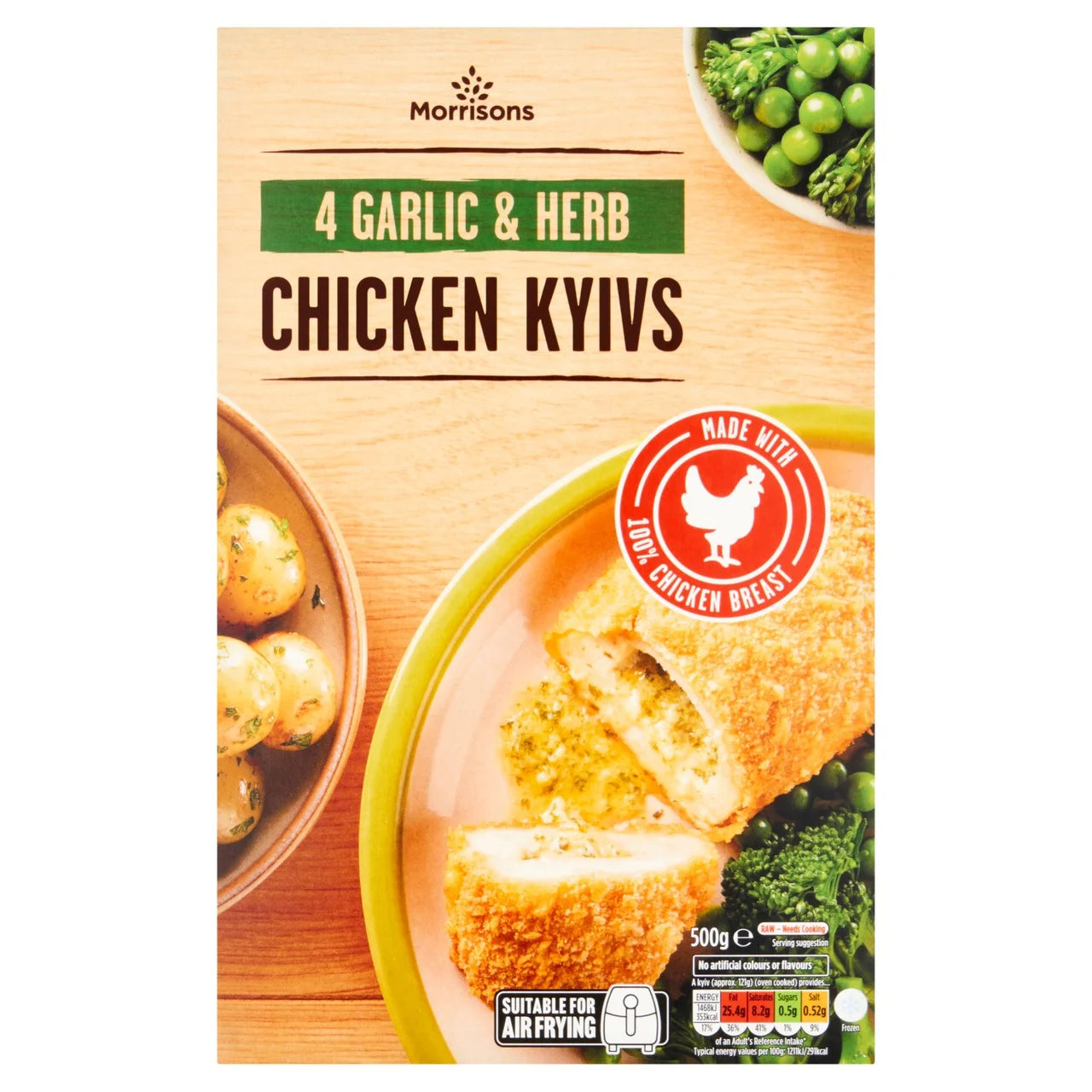 Morrisons 4 Garlic & Herb Chicken Kievs 500g
