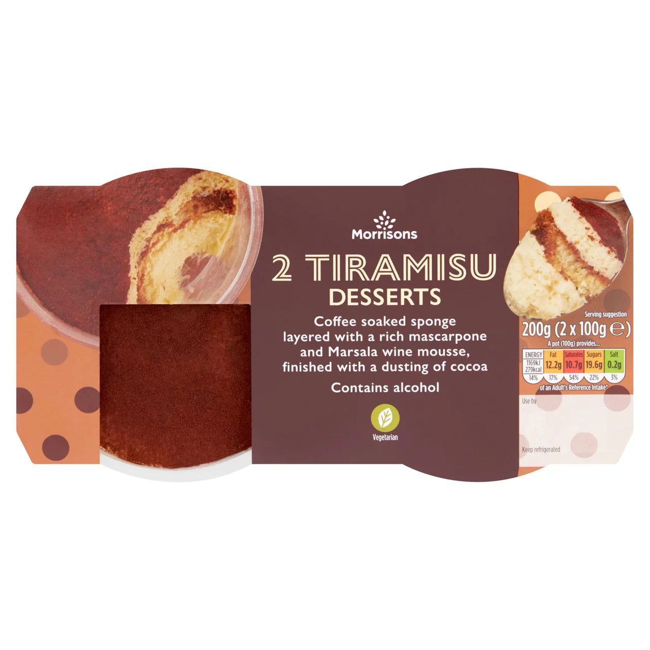 Morrisons Tiramisu 2 x 100g