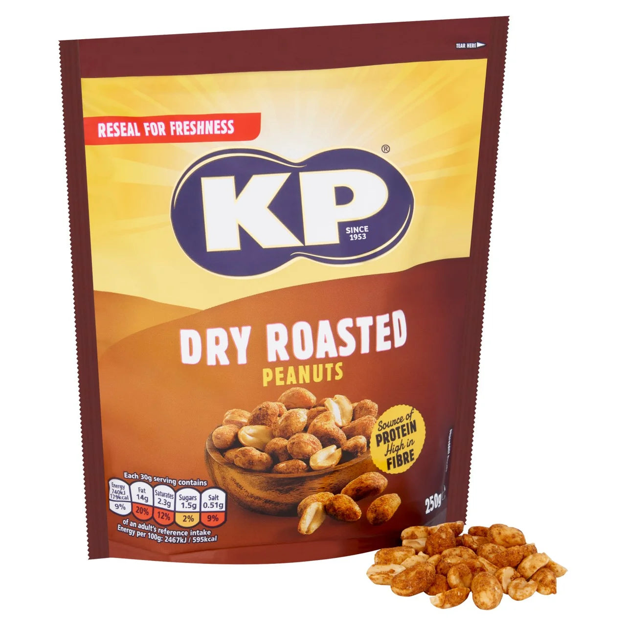 KP Dry Roasted Peanuts Reclose Pack 250g