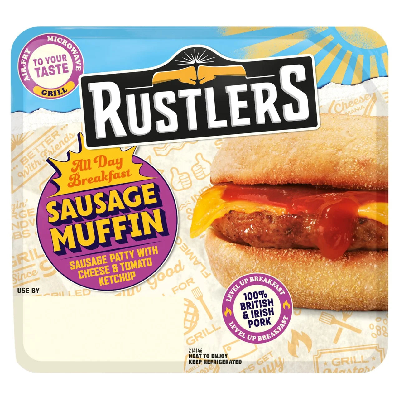 Rustlers All Day Breakfast Sausage Muffin 155g [862]