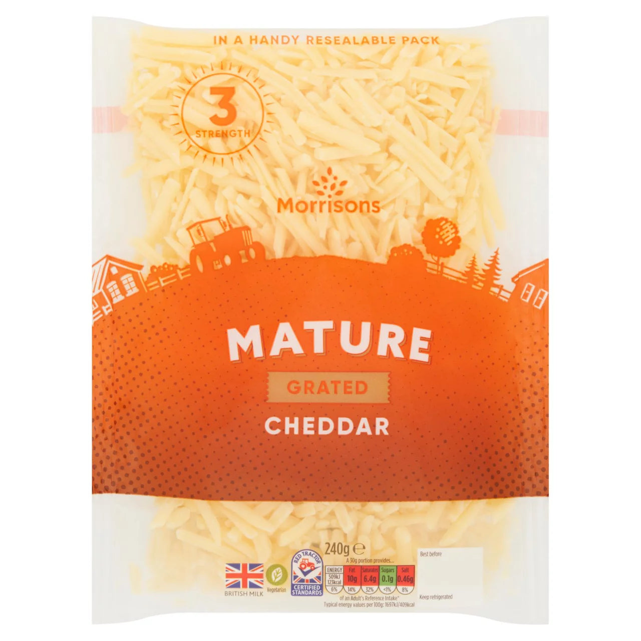 Morrisons Grated Mature Cheddar 240g