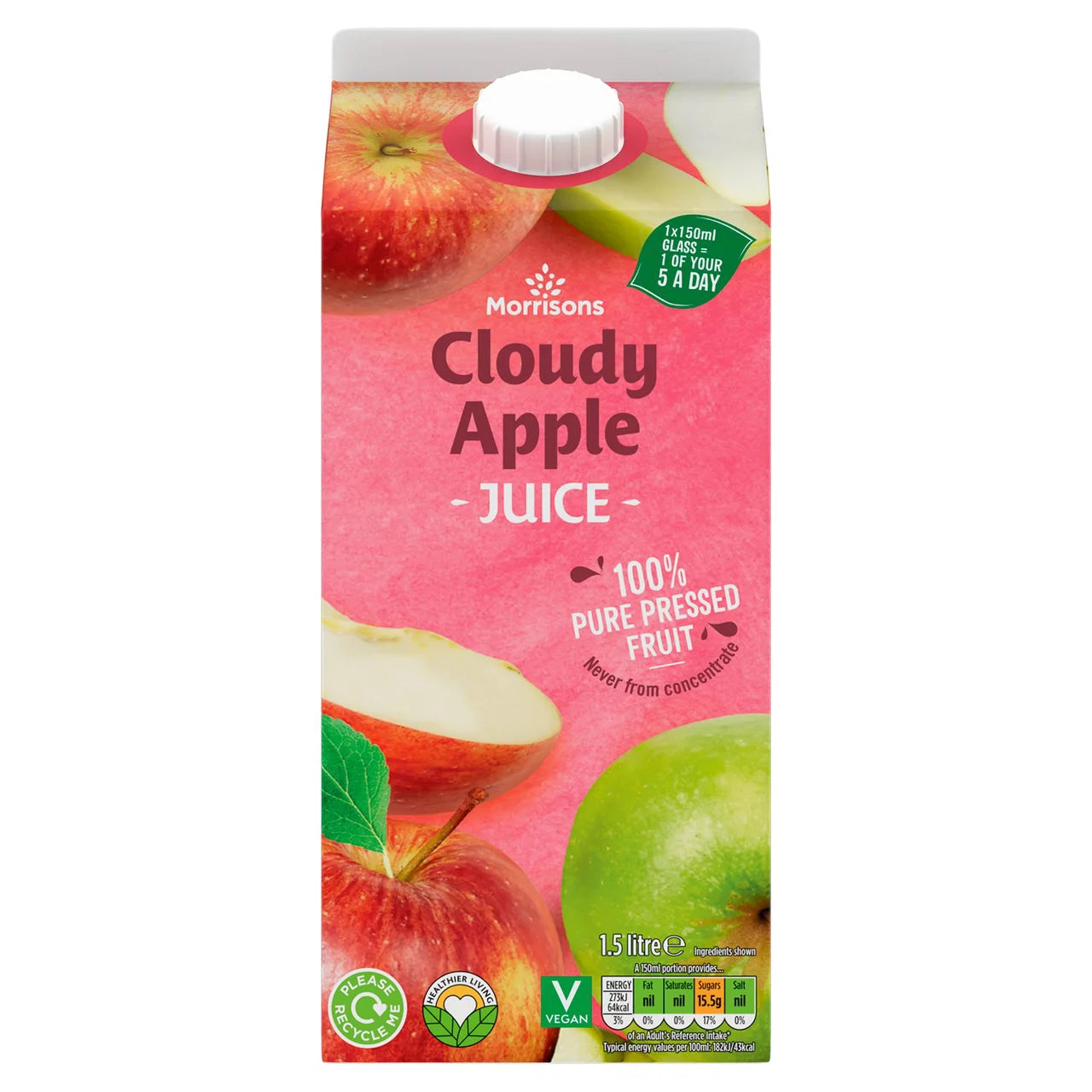 Morrisons Cloudy Apple Fruit Juice 1.5L