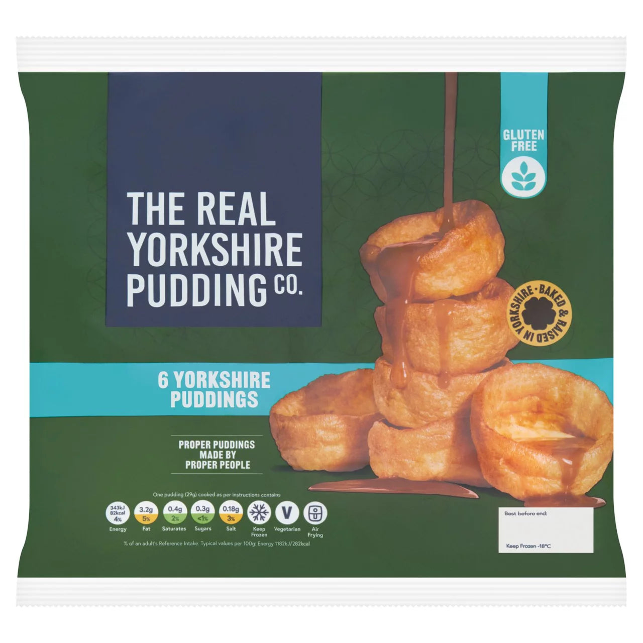 The Real Yorkshire Pudding Company Gluten Free Yorkshire Puddings 180g 6pk