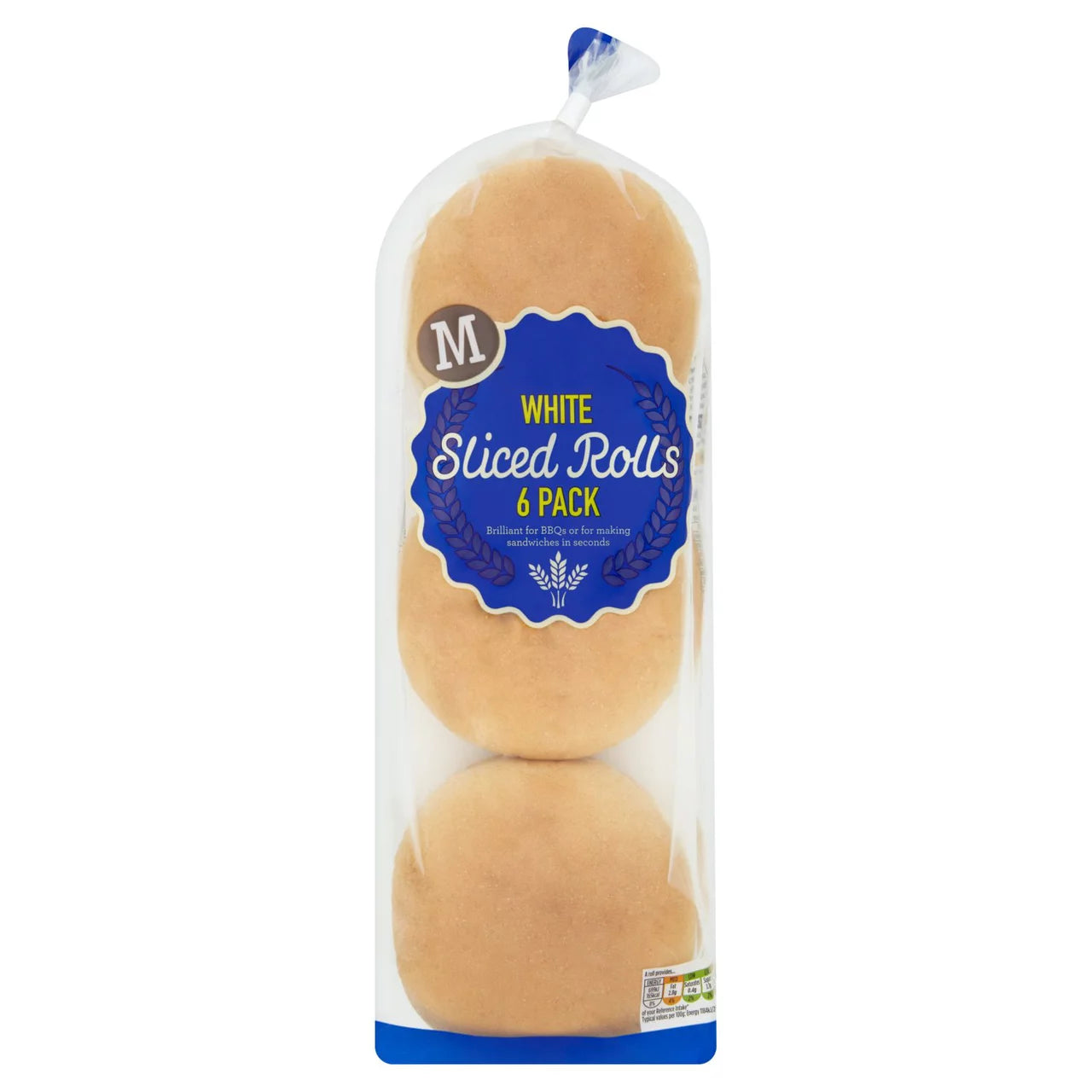 Morrisons 6 White Sliced Rolls