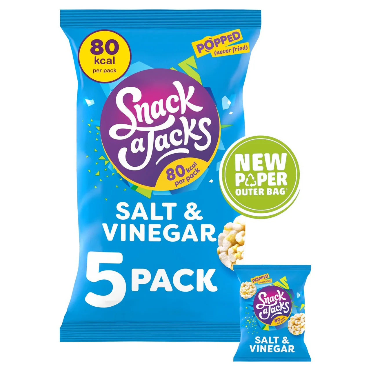 Snack A Jacks Crispy Salt & Vinegar 5 x 19g