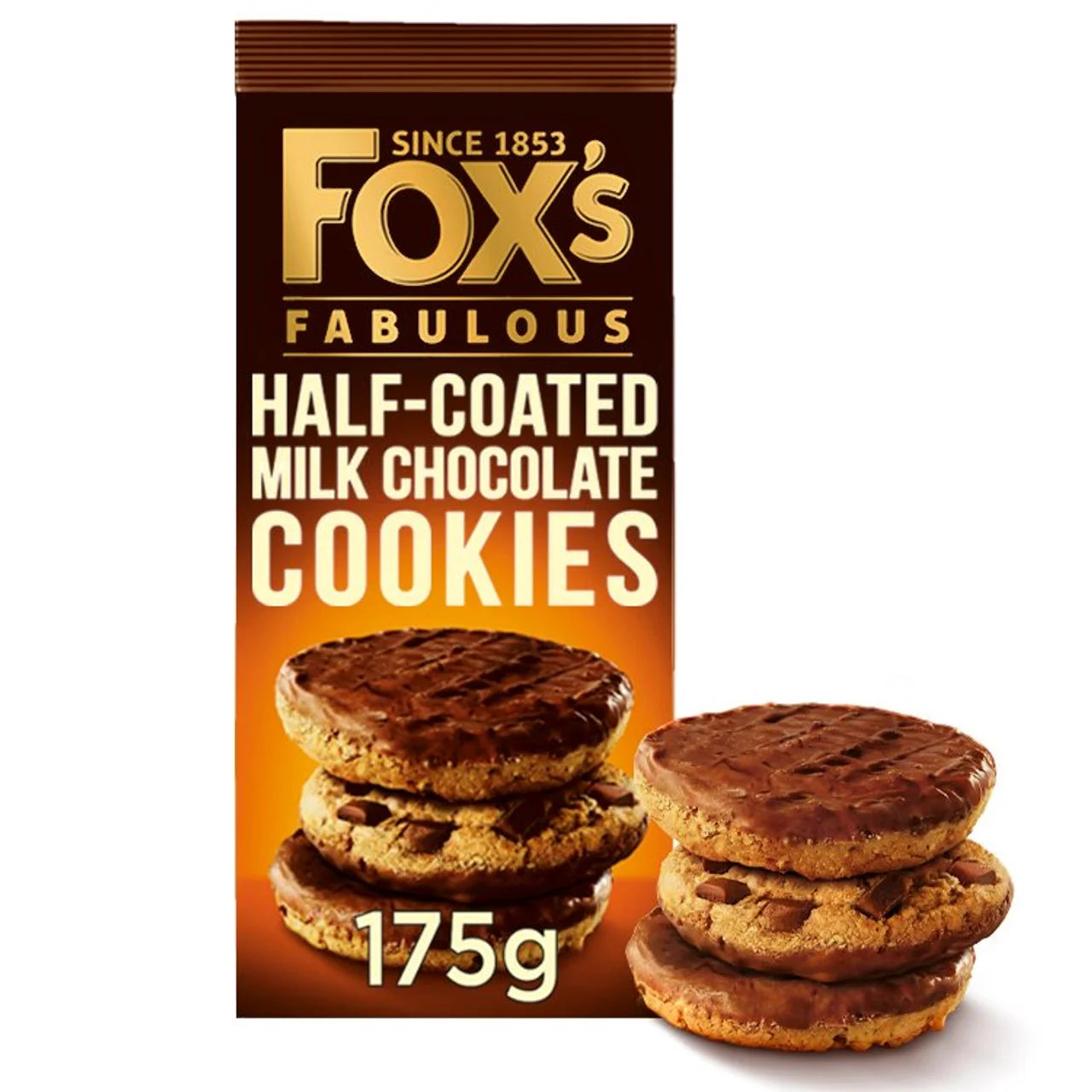 Foxs Half Coated Milk Chocolate Cookies 175g