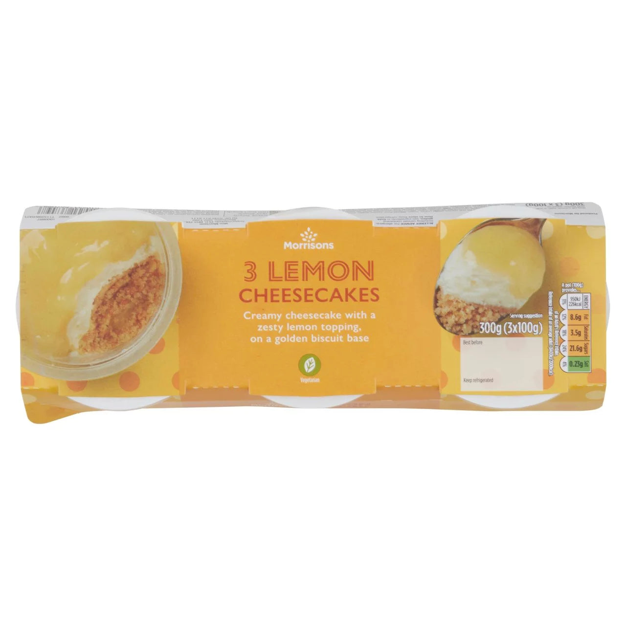 Morrisons Lemon Cheesecakes 3 x 100g