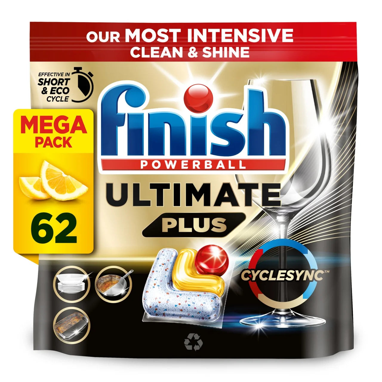 Finish Ultimate Plus Lemon Dishwasher Tablets 48pk