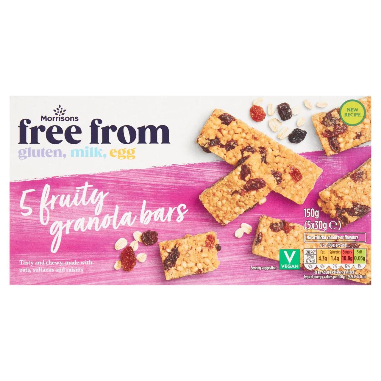 Morrisons Free From Fruity Granola Bar 5 x 30g