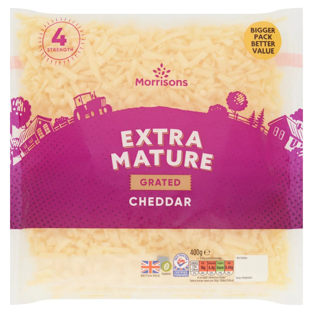 Morrisons Grated Extra Mature Cheddar 400g