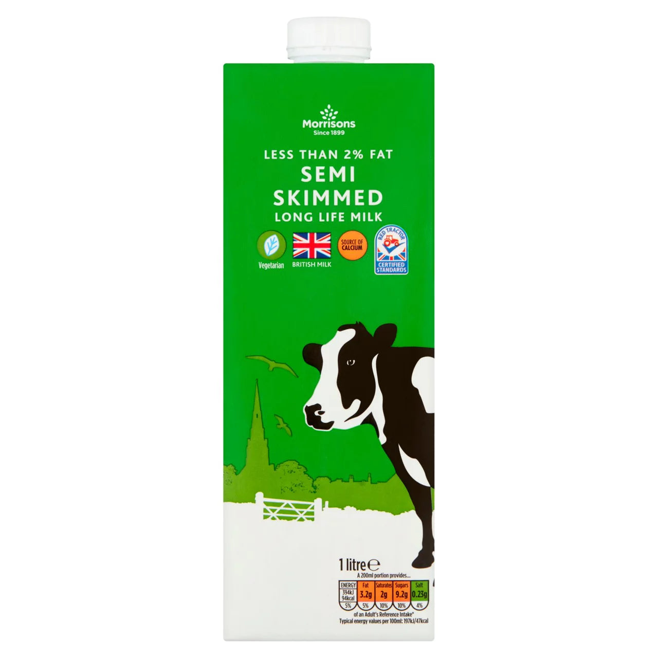 Morrisons Brit Semi Skimmed UHT Milk 1L