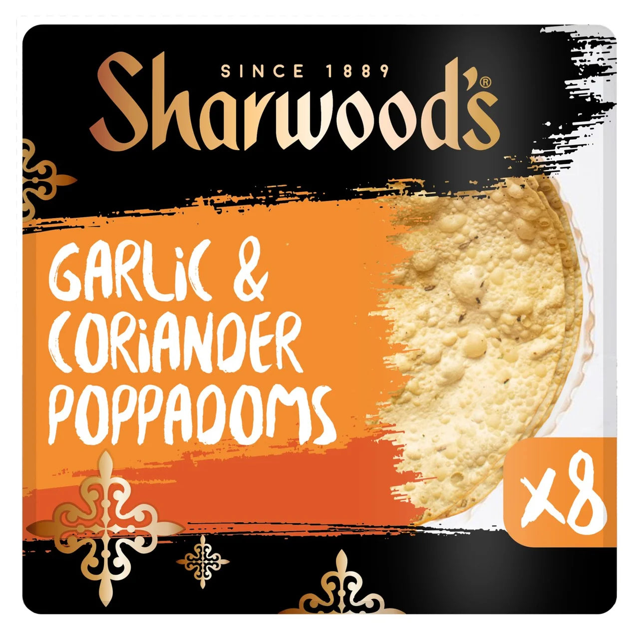 Sharwoods Garlic & Coriander Poppodoms 8pk