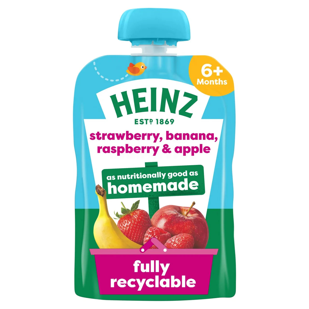 Heinz Strawberry Raspberry Banana Puree 4-36 Months 100g