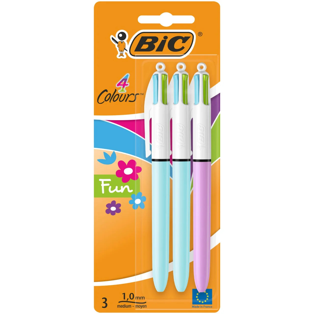 Bic 4 Colour Fun Pens 3pk