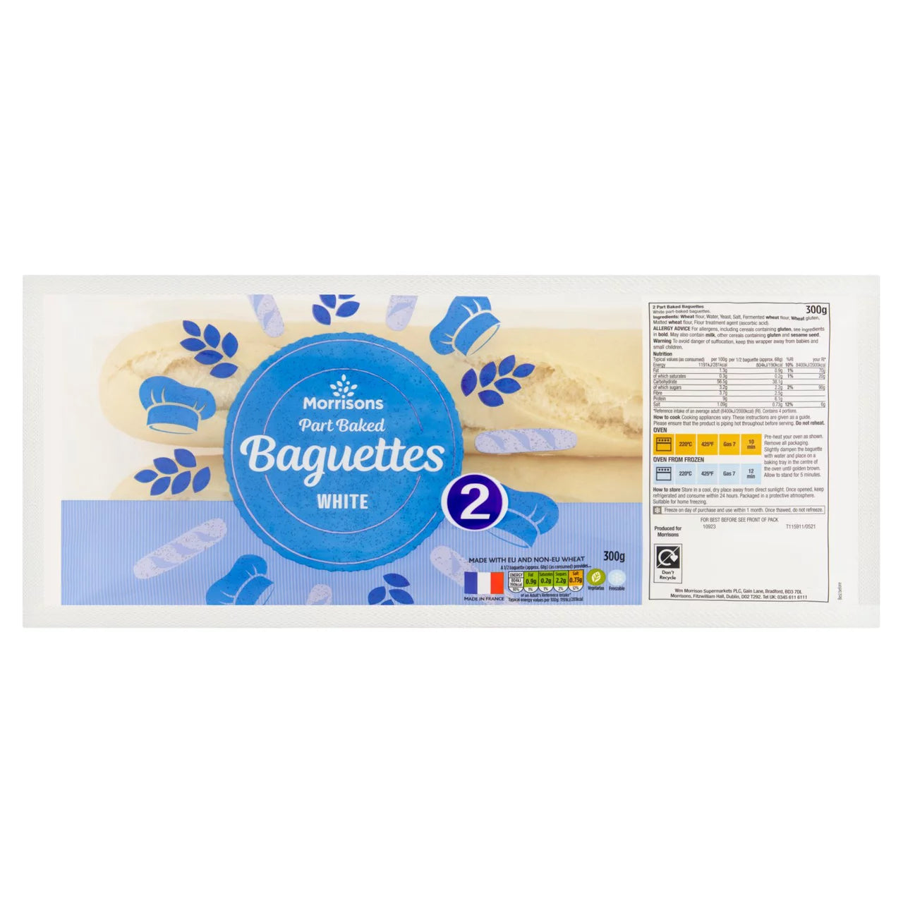 Morrisons 2 Part Bake Baguettes