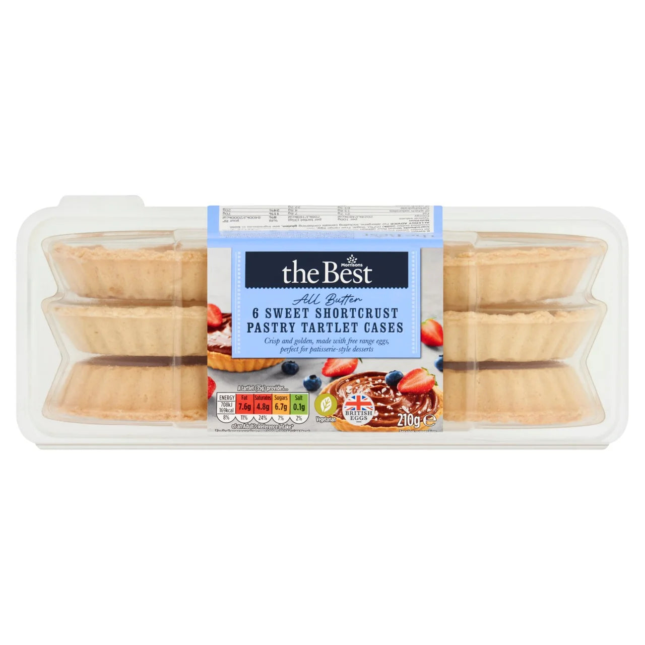 Morrisons The Best All Butter Sweet Pastry Tartlet Cases 6 x 35g