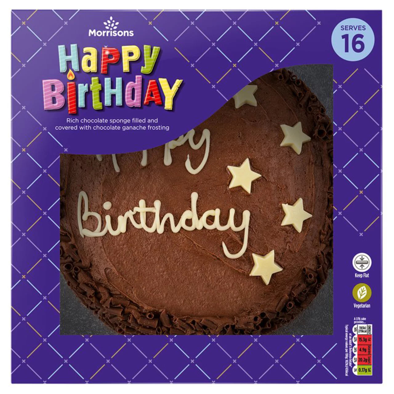Morrisons Chocolate Happy Birthday Cake 1kg