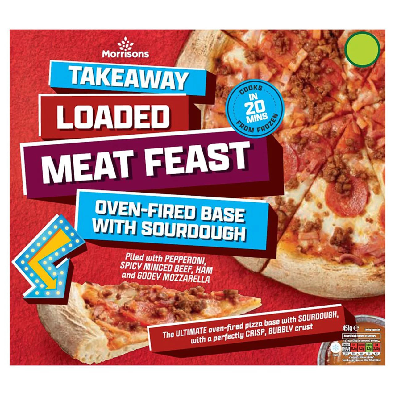 Morrisons Takeaway Classic Crust Meat Feast Pizza 451g
