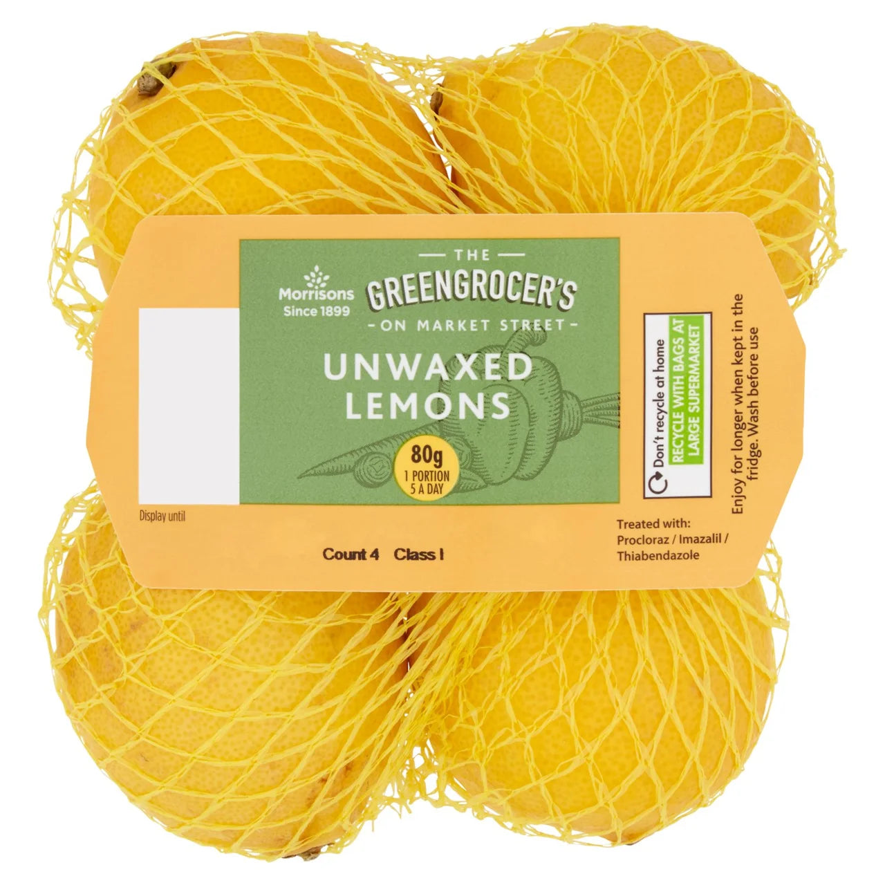 Morrisons Unwaxed Lemons 4pk