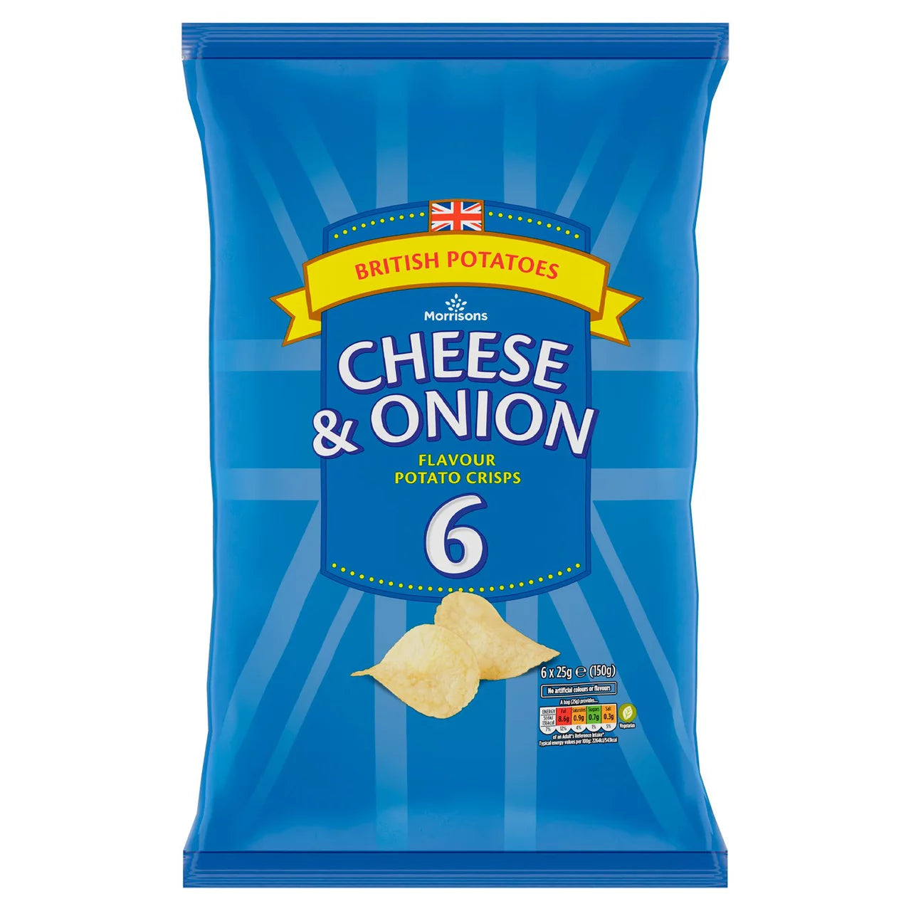 Morrisons Cheese & Onion Crisps 6 x 25g