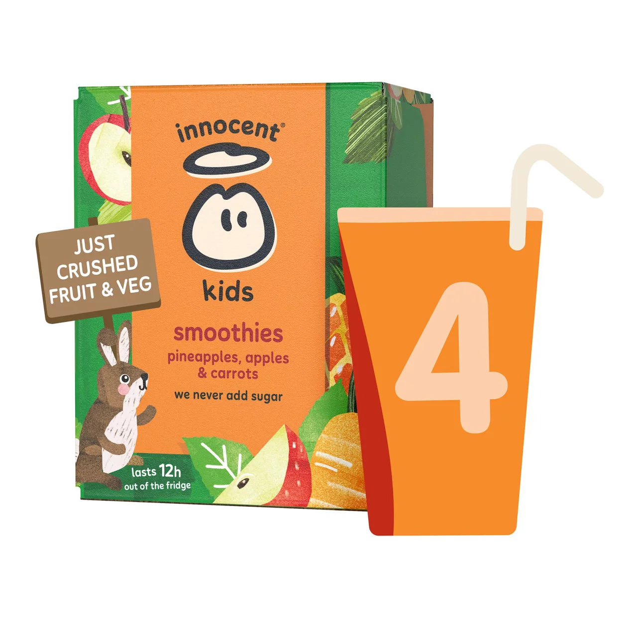 Innocent Smoothies Just For Kids Pineapple Apple Carrot 4 x 150ml