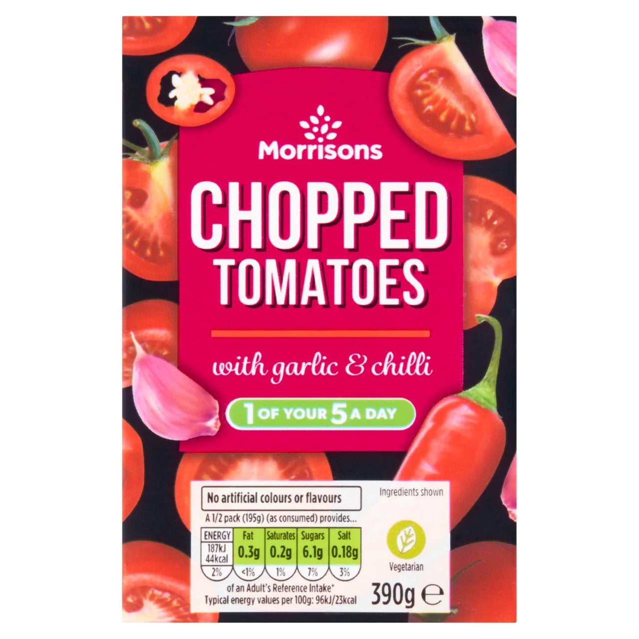 Morrisons Chopped Tomatoes With Garlic Chilli 390g