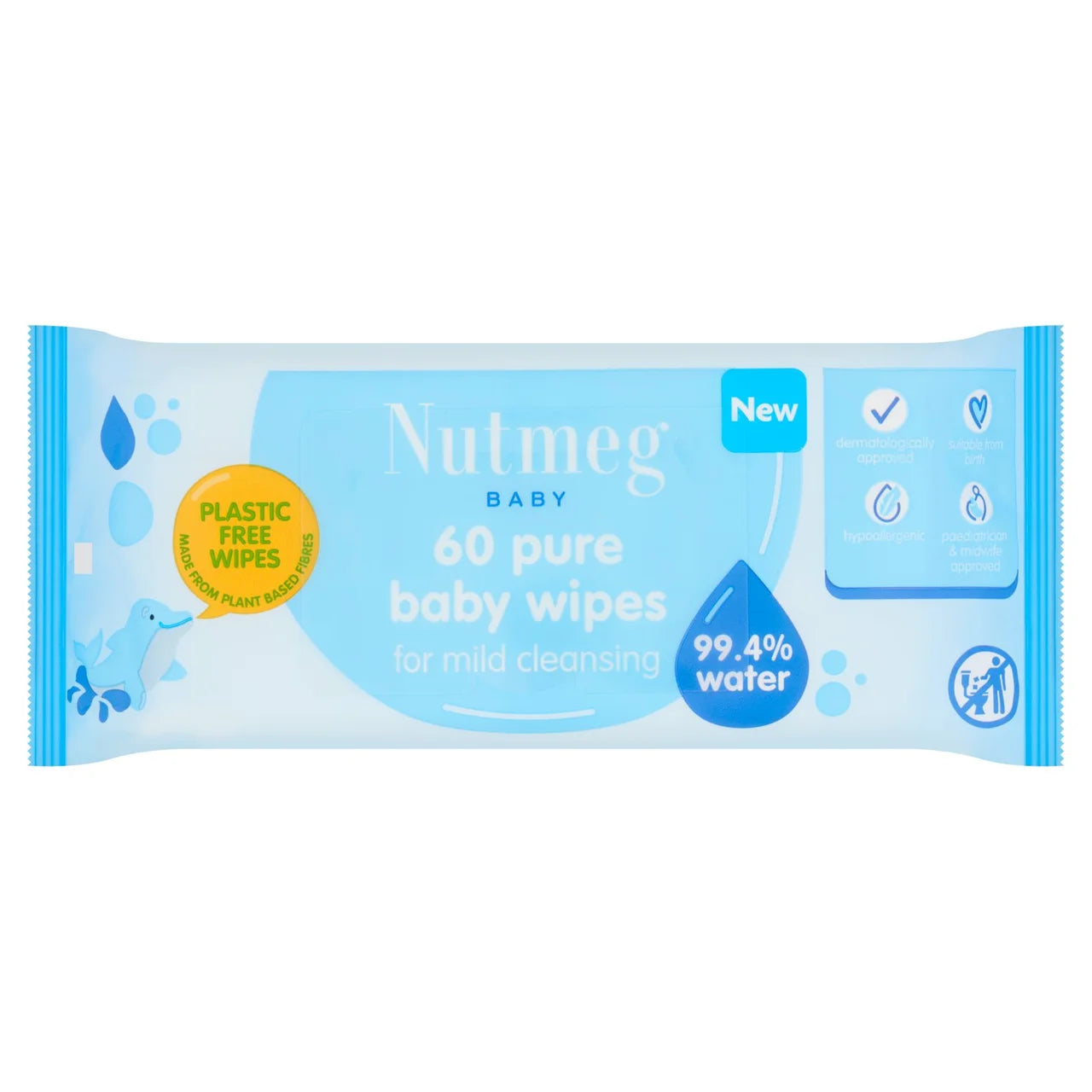 Nutmeg Extra Sensitive Wipes 60pk