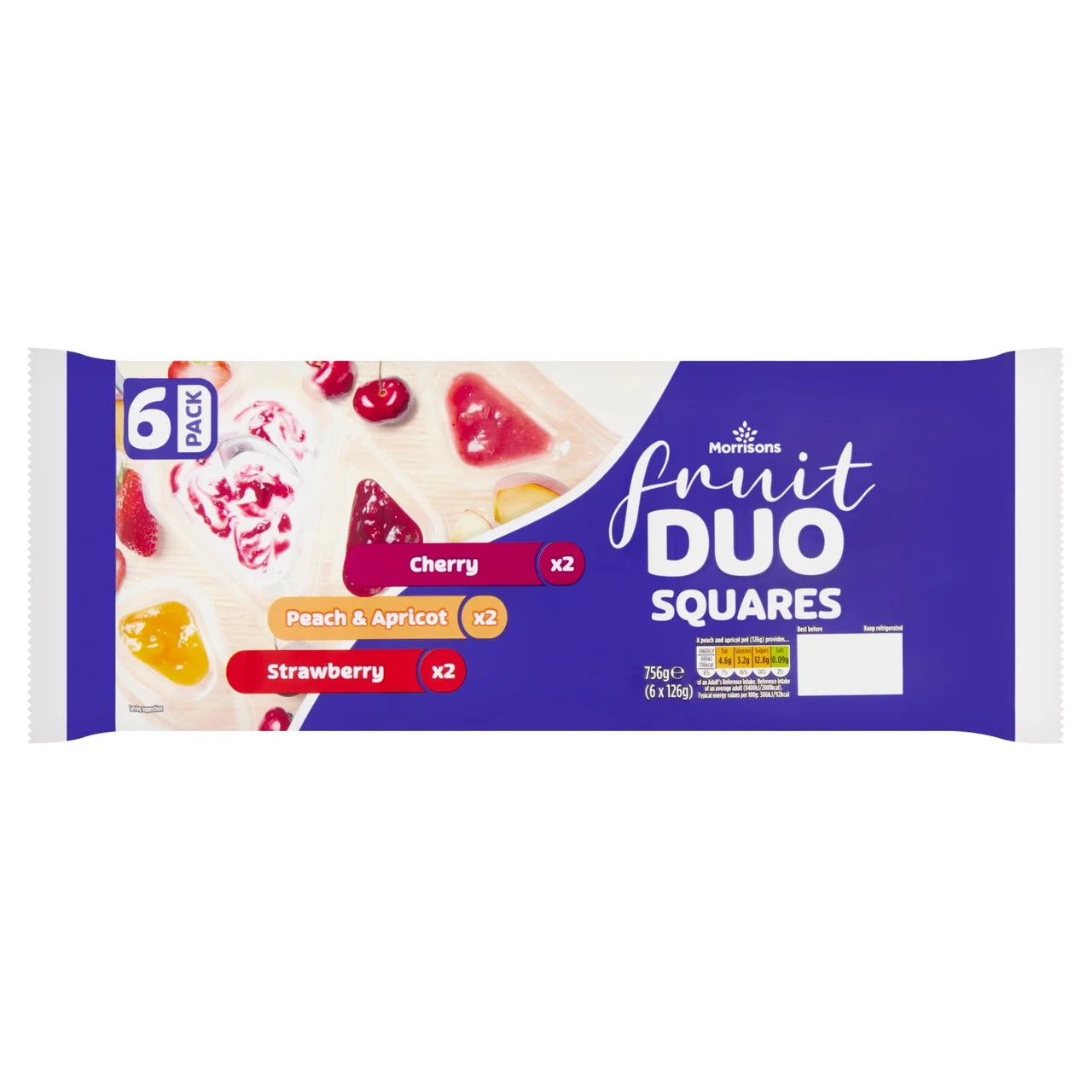 Morrisons Fruit Duo Squares 6 x 126g