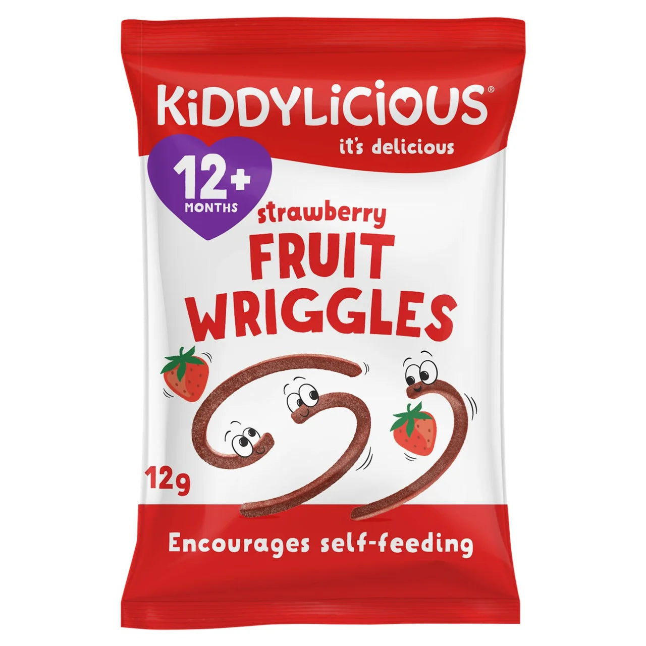Kiddylicious 4 Strawberry Fruit Wiggles 48g
