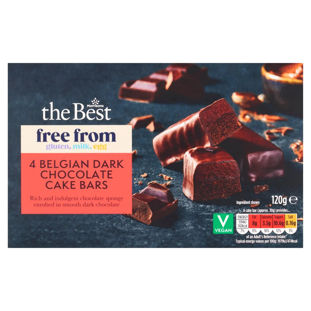 Morrisons The Best Free From Chocolate Cake Bars 4pk