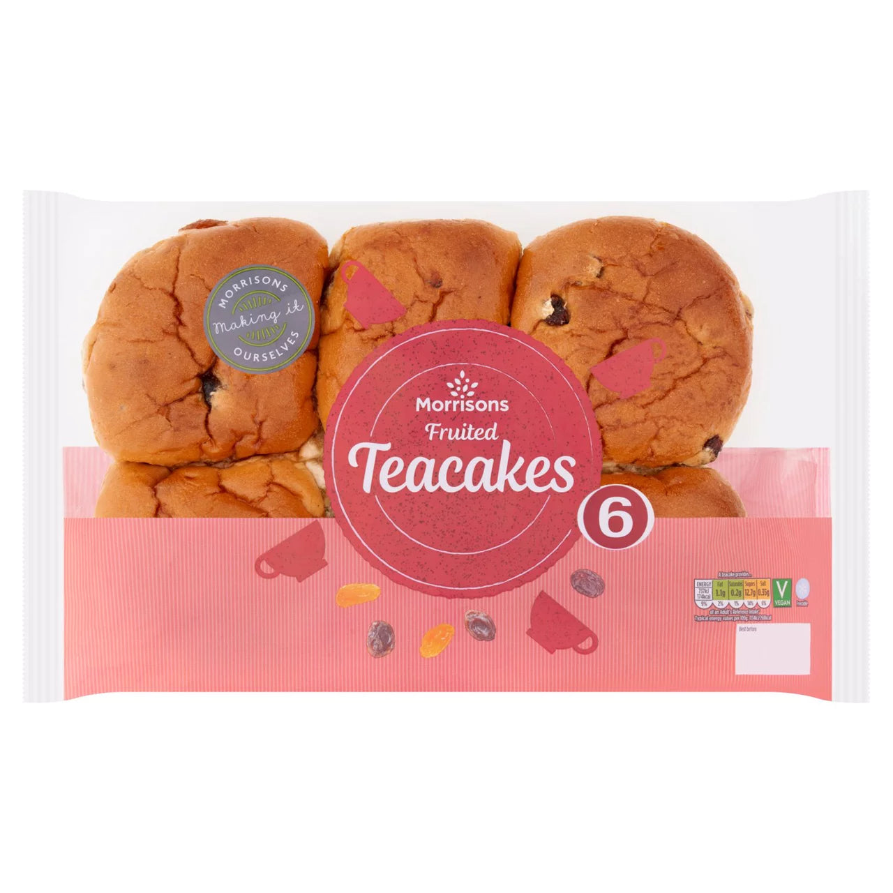 Morrisons 6 Fruited Teacakes