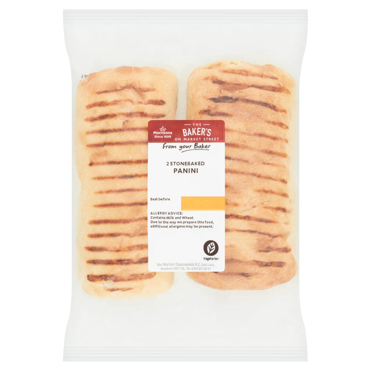 Morrisons White Panini 2pk