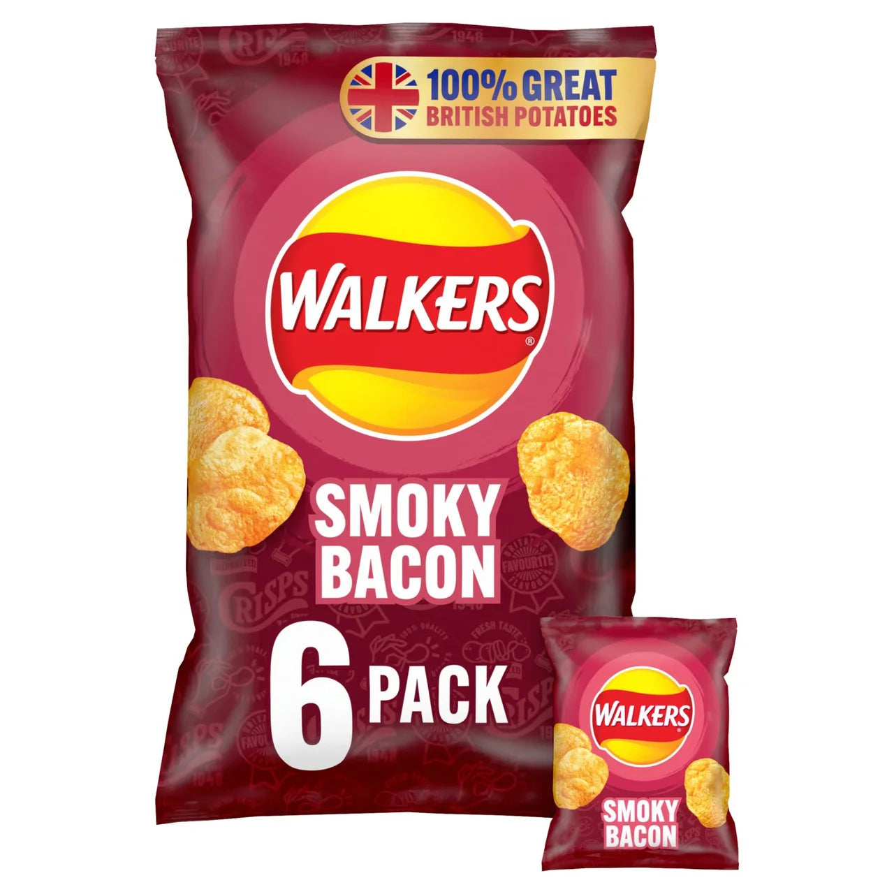 Walkers Smokey Bacon 6 x 25g