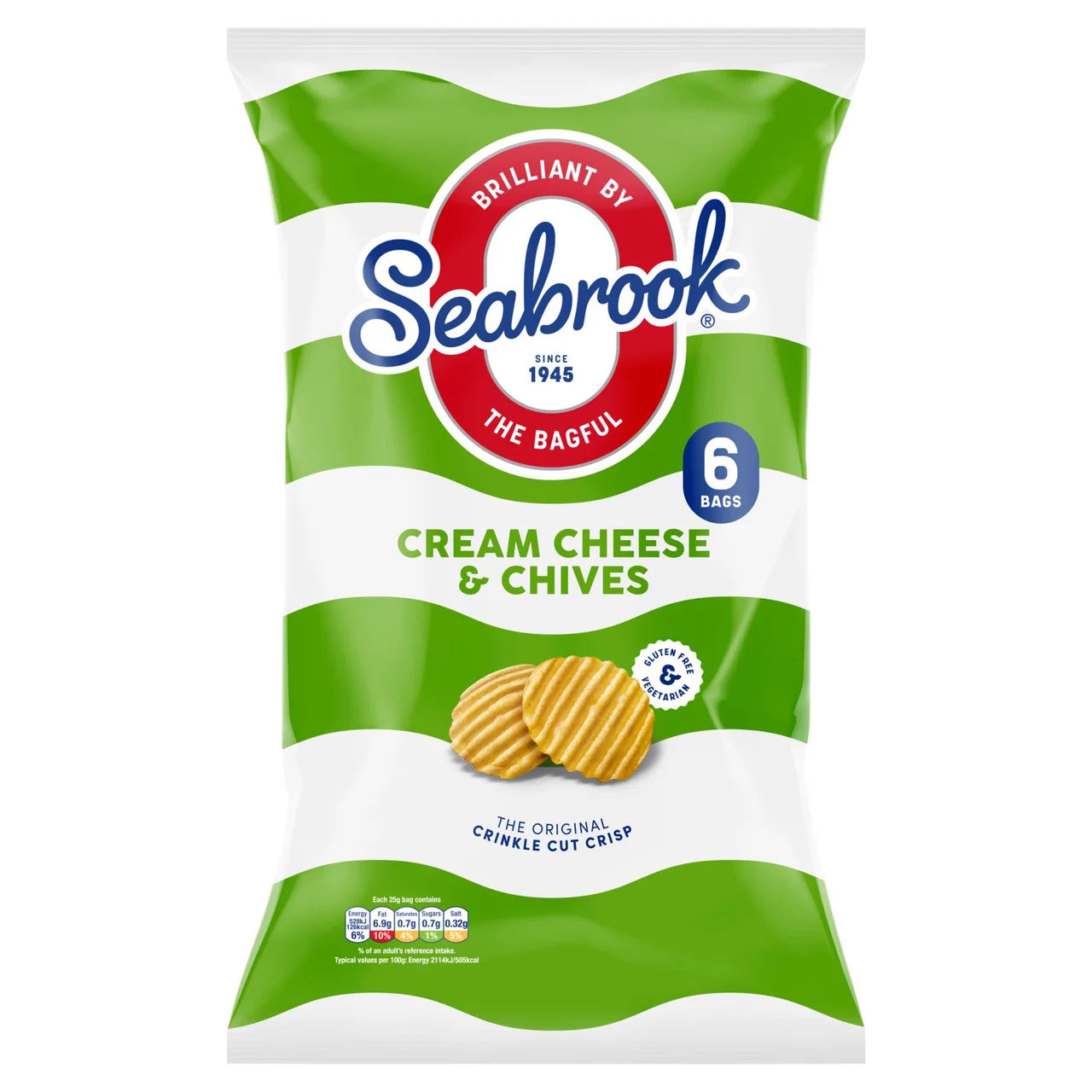 Seabrook Cream Cheese & Chives 6pk 150g