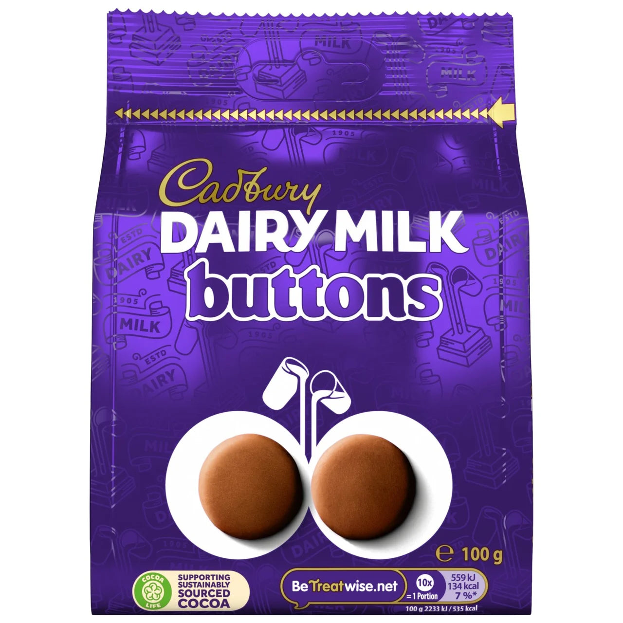 Cadbury Dairy Milk Giant Buttons Bag 100g
