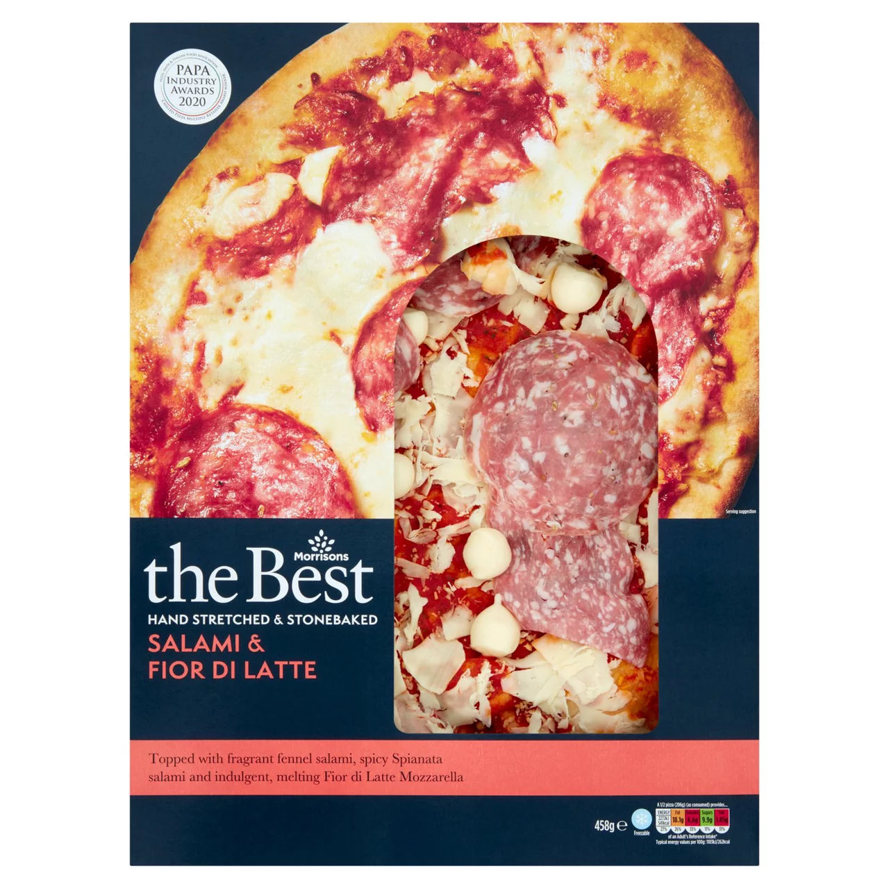 Morrisons The Best Salami & Fior De Latte Pizza 448g