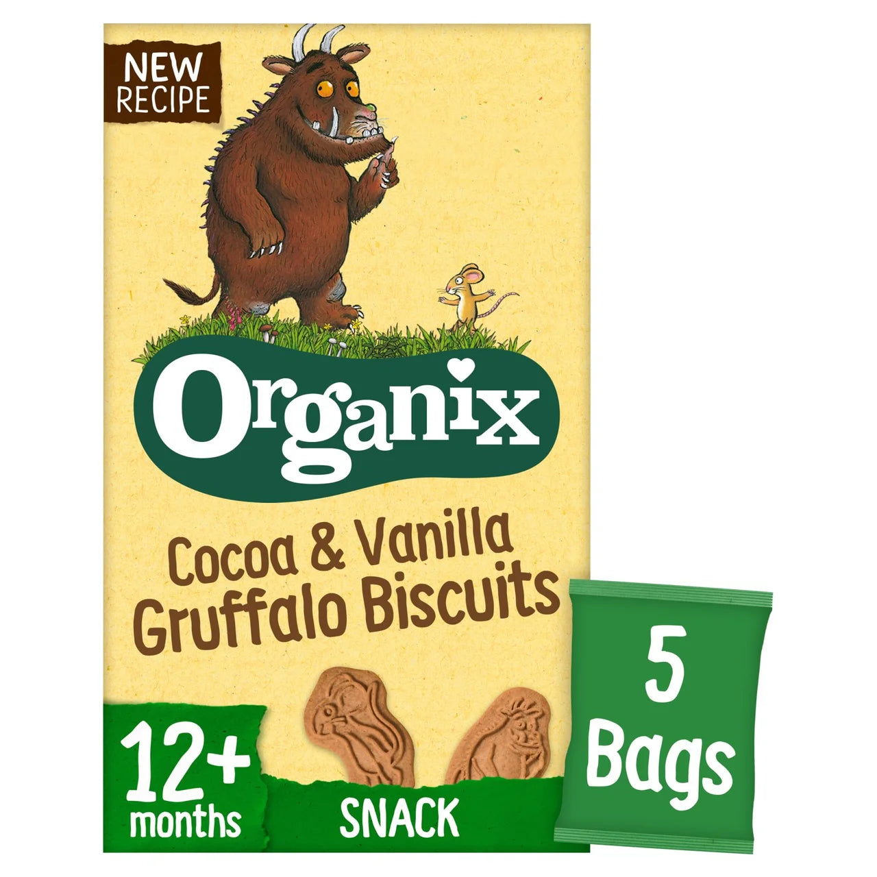 Organix Cocoa Vanilla Gruffalo Biscuits 12+ Months 5 x 20g