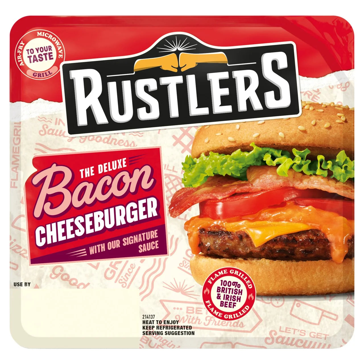 Rustlers The Flame Grilled Deluxe With Bacon & Cheese 191g